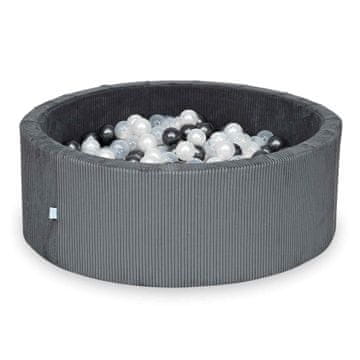 shumee Suhi bazen 110x40 Corduroy Graphite 500 kroglic: prozorne, biserne, kovinsko grafitne
