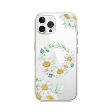 shumee Ovitek za iPhone 12 Pro Max, prozoren, fleksibilen silikonski ovitek, venec marjetice