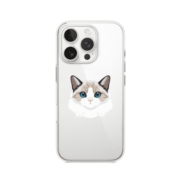 shumee Ovitek za iPhone 16 Pro Max, prozoren, fleksibilen silikonski ovitek, burmanska mačka