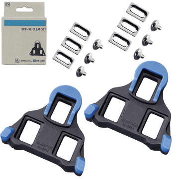 shumee Pedalne ploščice Shimano SPD SL SM-SH12 modre, nastavljive za 2 stopnji prostega hoda