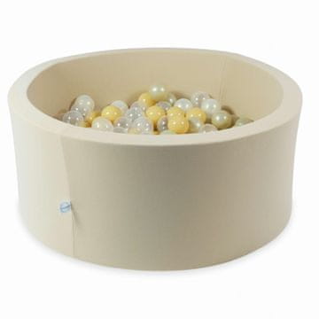 shumee Suhi bazen 90x40 bež barve s 300 kroglicami: prozoren, opalescenten, svetlo zlat, bež