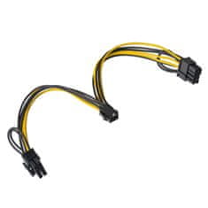 Akyga Adapter PCI-E 6-pinski na 2x PCI-E 6+2-pinski Akyga AK-CA-55 napajalni kabel M/F 15cm