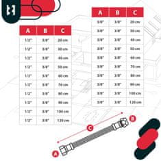shumee Fleksibilen konektor 3/8” pletenica iz nerjavečega jekla za vpenjalne sisteme 100 CM