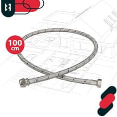 shumee Fleksibilen konektor 3/8” pletenica iz nerjavečega jekla za vpenjalne sisteme 100 CM