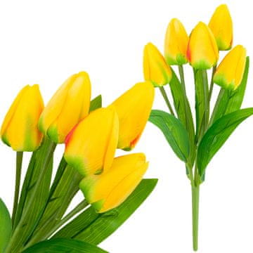 TOP GIFT CV31225-2 šopek tulipanov iz penastih tulipanov X5 rumenih umetnih tulipanov v šopku