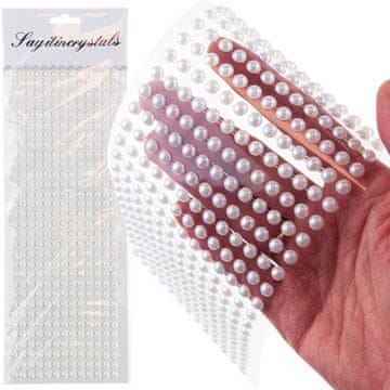 TOP GIFT Samolepilni biseri, kristalne nalepke, biser, na blisterju, 6 mm, komplet 400 kosov.