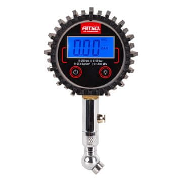 AMIO Digitalni manometer z vrtljivo glavo in ponastavitvenim ventilom 17 barov amio-04464