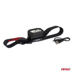 AMIO Polnilna naglavna svetilka s senzorjem gibanja XPG+COB 1000mAh (baterija) amio-04663