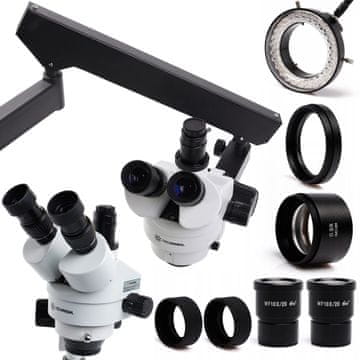 shumee Trinokularni stereo mikroskop 22H + 56x osvetlitev + zaščitna leča + 0,5-palčna leča