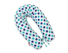 Bobono Bombažna prevleka za vzglavnik za daljše nosečniške vzglavnike - Polka Dot Mint Navy