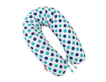 Bobono Bombažna prevleka za vzglavnik za daljše nosečniške vzglavnike - Polka Dot Mint Navy