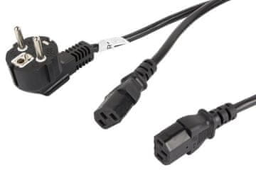 Lanberg Napajalni kabel Lanberg Y CEE 7/7 -> 2x IEC 320 C13 (2 napajalnika) 1,8 m črne barve