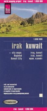 shumee Irak, Kuvajt 1:850.000. Vodoodporen cestni in turistični zemljevid. Potovalno znanje