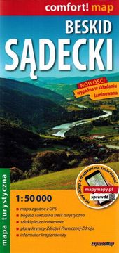 shumee Beskid Sądecki 1:50.000. Plastificiran turistični zemljevid. Izdaja 2024. ExpressMap