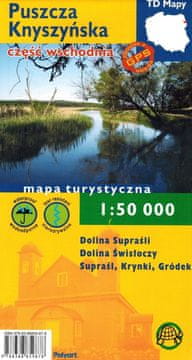 shumee Knyszyński gozd, vzhodni del. Vodoodporni turistični zemljevid. Izdaja 2025. TD Maps