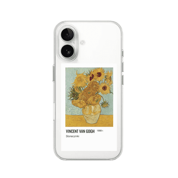 shumee Ovitek za iPhone 16 Plus, prozoren, fleksibilen silikonski ovitek, sončnice Van Gogh