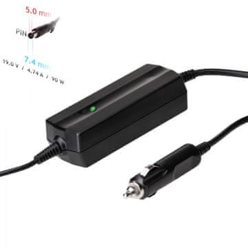 Akyga Avtomobilski adapter Akyga AK-ND-32 za prenosnik HP 19V 4,74A 90W 7,4 x 5,0 mm + pin
