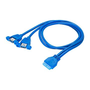 Akyga Akyga AK-CA-62 19-pinski USB adapter - 2x USB 3.0 razdelilnik za ohišje, kabel 65 cm