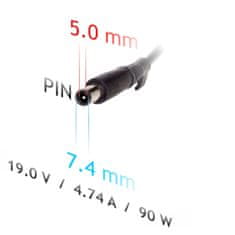 Akyga Avtomobilski adapter Akyga AK-ND-32 za prenosnik HP 19V 4,74A 90W 7,4 x 5,0 mm + pin