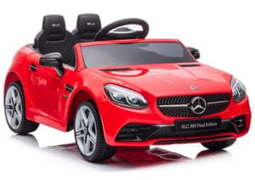 shumee Mercedes SLC 300 akumulatorski avto LED luči MP3 daljinski upravljalnik rdeče barve