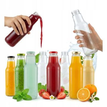 shumee 10x steklenice za sok Kubuś 750 ml, kozarec za sok, sirup in mleko + pokrovčki fi43