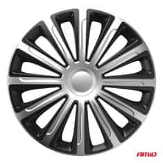 AMIO 4-delni komplet avtomobilskih pokrovov koles Trend črno-srebrne barve 16" palca BOX