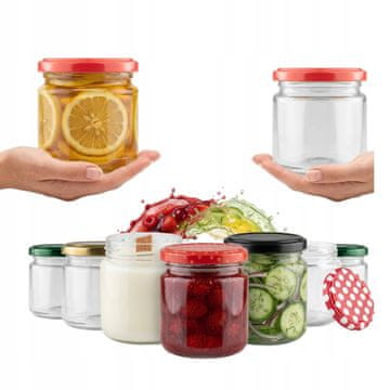 shumee 48x Kozarec 200 ml + pokrov FI66 marmelada, konzerve, posamezne porcije sladic, med