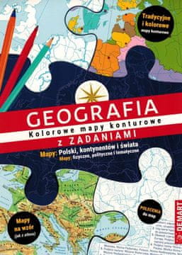 shumee Geografija. Barviti konturni zemljevidi z dejavnostmi. Objavljeno leta 2025. Demart