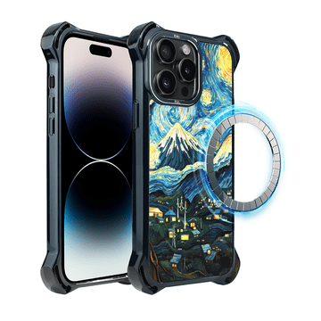 shumee Ovitek za iPhone 14 Pro, Ibizu DropGuard Ultra z MagSafe, Van Gogh, Zvezdna noč