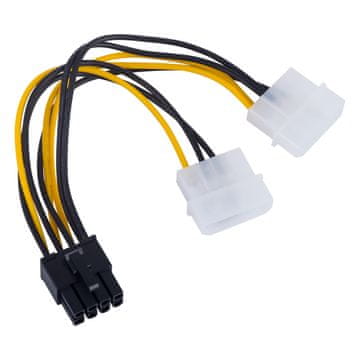 Akyga Adapter 2x Molex / PCI-E 8-pinski Akyga AK-CA-29 za kabel grafične kartice M/F 15cm