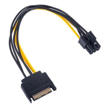 Akyga Akyga AK-CA-30 SATA / PCI-E 6-pinski adapter za grafično kartico z M/F kablom 15 cm