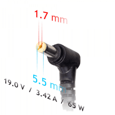 Akyga Avtomobilski napajalnik Akyga AK-ND-34 za prenosnik Acer 19V 3,42A 65W 5,5 x 1,7 mm
