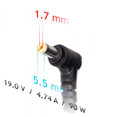 Akyga Avtomobilski napajalnik Akyga AK-ND-43 za prenosnik Acer 19V 4,74A 90W 5,5 x 1,7 mm