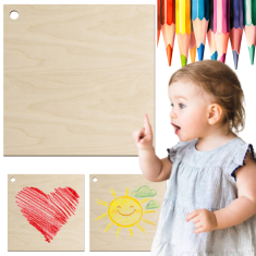 shumee Lesen kvadrat 5 cm z luknjo za obesek za ključe za otroke, scrapbooking