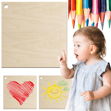 shumee Lesen kvadrat 5 cm z luknjo za obesek za ključe za otroke, scrapbooking
