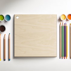 shumee Lesen kvadrat 5 cm z luknjo za obesek za ključe za otroke, scrapbooking