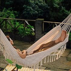 TOP GIFT TG60442 Brazilska vrtna viseča mreža XL boho dvojna gugalnica velika vrv 200X100CM