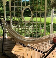 TOP GIFT TG60442 Brazilska vrtna viseča mreža XL boho dvojna gugalnica velika vrv 200X100CM