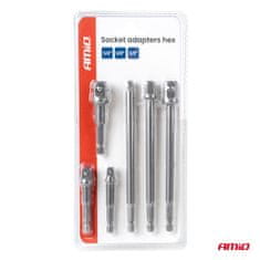 AMIO Adapterji, redukcije, adapterji za šesterokotne nastavke 1/4" 3/8" 1/2" amio-04781