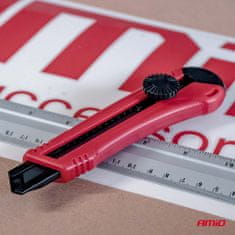 AMIO Jekleni univerzalni nož SK5 s črnim rezilom in ABS gumbom 100x18x0,5 mm amio-04813