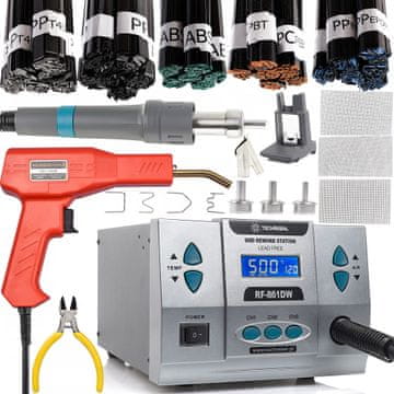 shumee Spajkalna postaja na vroč zrak Techrebal RF-861DW 1000W, sivi komplet za spajkanje