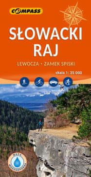 Compass Slovaški raj 1:35.000. Plastificiran turistični zemljevid. Izdan leta 2025. Kompas