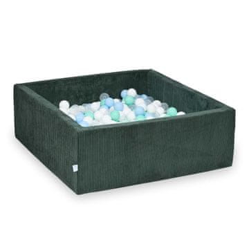 shumee Suhi bazen 110x110x40 Corduroy Green 600 žogic: prozorna, bela, mint, svetlo modra