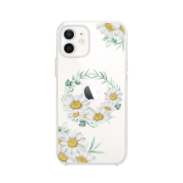 shumee Ovitek za iPhone 12 Mini, prozoren, fleksibilen silikonski ovitek, venec marjetice