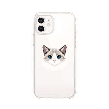 shumee Ovitek za iPhone 12 Mini, prozoren, fleksibilen silikonski ovitek, burmanska mačka