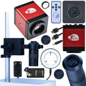 Rosfix Digitalni mikroskop za elektroniko s kamero Full HD RED draco 4v1 osvetljevalnikom