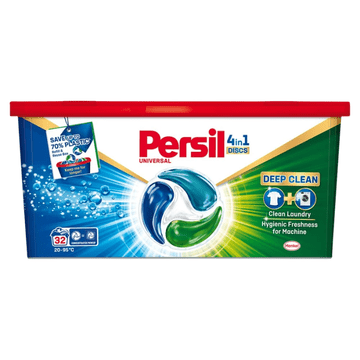 Persil Persil 4v1 Discs univerzalne koncentrirane pralne kapsule za vse tkanine 32 kosov