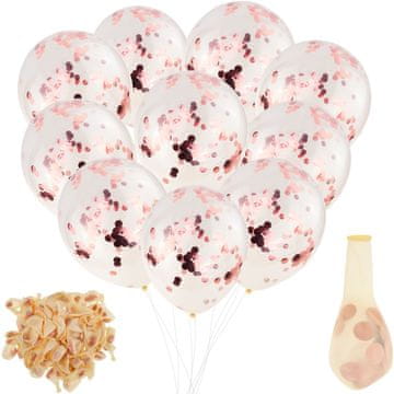 TOP GIFT TG66226-2 balona s konfeti 100 prozornih konfetov vrtnica roza rojstni dan poroka