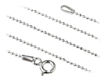 shumee Kratka srebrna diamantna kroglična verižica 1 mm kroglice, okrasna ogrlica 35 cm