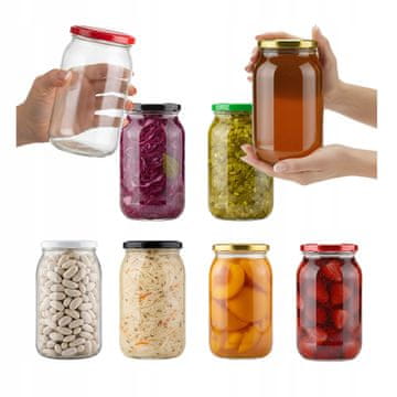 shumee 24x Kozarec 900ml 82 kozarcev za konzerve, tinkture, med, marmelado, kumare, 0,9l